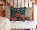 Miniature Pinscher Christmas Throw Pillow Machine Washable, Indoor Outdoor Decorative Pillow for Couch, Bed or Patio, 14Hx14W