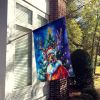 Deer Christmas House Flag Large Porch Sleeve Pole Decorative Outside Yard Banner Artwork Wall Hanging, Polyester, House Size, Multicolor