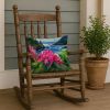 Washington Coast Rhododendrons in Watercolor Throw Pillow Machine Washable, Indoor Outdoor Decorative Pillow for Couch, Bed or Patio, 18Hx18W