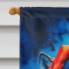 Wolf Christmas House Flag Large Porch Sleeve Pole Decorative Outside Yard Banner Artwork Wall Hanging, Polyester, House Size, Multicolor