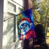 Penguin Christmas House Flag Large Porch Sleeve Pole Decorative Outside Yard Banner Artwork Wall Hanging, Polyester, House Size, Multicolor
