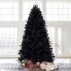 8ft Lighted Artificial Christmas Tree, 2486 Premium PE/PVC Branches, 600 Lights, Halloween Tree, Black