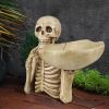 Skull Tray Ornament with Bowl ��� Unique Skeleton Design for Indoor & Outdoor Decor, Perfect for Halloween, Day of the Dead, or Gothic Themed Rooms, C