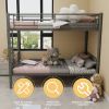 Twin Over Twin Metal Bunk Bed for Kids Boys Girls,Metal Structure Bedframe with Ladders & Guardrail,Convertible 2 Beds,No Spring Box Required