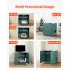 Cat Litter Box Enclosure, 31.5 in Hidden Litter Box Cabinet, Wooden Indoor Cat Washroom with Ventilated Holes, Double-Door Kitty Pet House Furniture