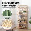 Bamboo Bookshelf 6 Tiers Bamboo Ladder Bookcase Rectangle Storage Rack