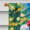 Cocker Spaniel Christmas House Flag Large Porch Sleeve Pole Decorative Outside Yard Banner Artwork Wall Hanging, Polyester, House Size, Multicolor