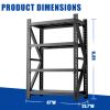 Heavy Duty Metal Adjustable Garage Shelves, 69"H x 47"W Industrial Shelving Unit 4000LBS Capacity Steel Storage Rack for Warehouse, Black