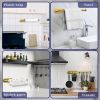 Paper Towel Holder, Self Adhesive or Drilling Paper Towel Holder Under Cabinet, Stainless Steel Gold Paper Towel Holders Wall Mount for Kitchen