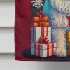 Maltese Holiday Christmas House Flag Large Porch Sleeve Pole Decorative Outside Yard Banner Artwork Wall Hanging, Polyester, House Size, Multicolor