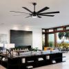 YUHAO 72 in. Indoor Black PlyWood Smart Ceiling Fan with Integrated LED, Works with Alexa/Google