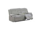 Motion Sofa Loveseat w Console Ash Color Fur Like Corduroy 2pc Reclining Sofa Set Living Room