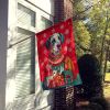 Dalmatian Holiday Christmas House Flag Large Porch Sleeve Pole Decorative Outside Yard Banner Artwork Wall Hanging, Polyester, House Size, Multicolor