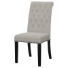 Sand and Rustic Espresso Tufted Side Chairs (Set of 2)