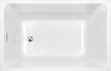 43" Acrylic Freestanding Bathtub ,Spacious rectangle Shape, Gloss White Finish, Chrome Overflow & Pop-Up Drain CUPC Certificate
