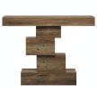 Rustic Brown 42.5 Inch Farmhouse Console Industrial Geometric Sofa Table for Hallway Entrance