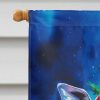 Giraffe Christmas House Flag Large Porch Sleeve Pole Decorative Outside Yard Banner Artwork Wall Hanging, Polyester, House Size, Multicolor