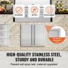 BBQ Access Door, 26W x 24H Inch Double Outdoor Kitchen Door, Stainless Steel Flush Mount Door, Wall Vertical Door with Recessed Handles