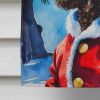 Chocolate Poodle Christmas House Flag Large Porch Sleeve Pole Decorative Outside Yard Banner Artwork Wall Hanging, Polyester, House Size, Multicolor