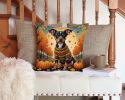 Miniature Pinscher Fall Throw Pillow Machine Washable, Indoor Outdoor Decorative Pillow for Couch, Bed or Patio, 14Hx14W