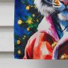 Tiger Christmas House Flag Large Porch Sleeve Pole Decorative Outside Yard Banner Artwork Wall Hanging, Polyester, House Size, Multicolor