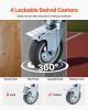 Bedside Commode Chair with 4 Wheels 4-in-1 Raised Toilet Seat 350 lbs