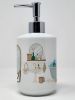 Silver Poodle in Bathtub Ceramic Soap Dispenser Hand Soap Dispenser Pump Bottles for Bathroom Kitchen, Empty Refillable Liquid Soap Container