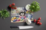 Decorating Easter Shih Tzu Glass Cutting Board Decorative Tempered Glass Kitchen Cutting and Serving Board Large Size Chopping Board