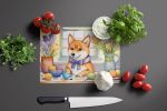 NEW Decorating Easter Shiba Inu Glass Cutting Board Decorative Tempered Glass Kitchen Cutting and Serving Board Large Size Chopping Board