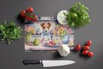 NEW Decorating Easter Jack Russell Terrier Glass Cutting Board Decorative Tempered Glass Kitchen Cutting and Serving Board Large Size Chopping Board