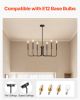 6-Light Chandelier Black Modern Chandelier Adjustable Height for Ceilings