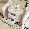 2-Drawer Nightstand Modern Faux Marble Bedside Table with Storage
