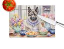 NEW Decorating Easter Norwegian Elkhound Glass Cutting Board Decorative Tempered Glass Kitchen Cutting and Serving Board Large Size Chopping Board