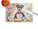 Decorating Easter Schnauzer Glass Cutting Board Decorative Tempered Glass Kitchen Cutting and Serving Board Large Size Chopping Board