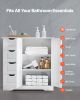 Wooden Bathroom Floor Cabinet Storage 4 Drawers and Adjustable Shelf White