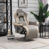 Manual Recliner Armchair, Lounge Chair with Adjustable Leg Rest, 135Ã‚Â° Reclining Function, 360Ã‚Â° Swivel, Cup Holder & Storage Pocket, Gray