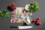 NEW Decorating Easter Brittany Spaniel Glass Cutting Board Decorative Tempered Glass Kitchen Cutting and Serving Board Large Size Chopping Board