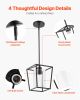 VEVOR Black Pendant Light Iron Cage Metal Pendant Lighting with Glass Shade