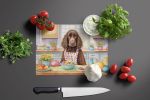 Decorating Easter American Water Spaniel Glass Cutting Board Decorative Tempered Glass Kitchen Cutting and Serving Board Large Size Chopping Board