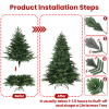 Artificial 7.5ft Green Christmas Tree with 3135 PE/PVC Mixed Branch Tips, Steel wire, Hinged Premium & Foldable Base for Indoor Holiday Decorating