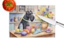 NEW Decorating Easter Kerry Blue Terrier Glass Cutting Board Decorative Tempered Glass Kitchen Cutting and Serving Board Large Size Chopping Board