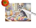 NEW Decorating Easter Schnauzer Glass Cutting Board Decorative Tempered Glass Kitchen Cutting and Serving Board Large Size Chopping Board