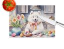 NEW Decorating Easter Samoyed Glass Cutting Board Decorative Tempered Glass Kitchen Cutting and Serving Board Large Size Chopping Board