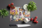 NEW Decorating Easter Fox Terrier Glass Cutting Board Decorative Tempered Glass Kitchen Cutting and Serving Board Large Size Chopping Board