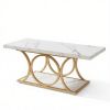 Modern Coffee Table with Easy to Clean and Waterproof Melamine for Living Room