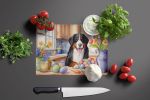 NEW Decorating Easter Bernese Mountain Dog Glass Cutting Board Decorative Tempered Glass Kitchen Cutting and Serving Board Large Size Chopping Board
