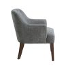 Modern Tufted Back Accent Chair Sturdy Plywood Frame Living Room Furniture 1pc Gray Fabric Upholstered Armchair