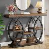 100cm Console Table 4-Step Sofa Table Entrance Table with Shelf Modern Minimalist Style Living Room Decorative Cabinet