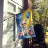 Maltese Happy Birthday House Flag Large Porch Sleeve Pole Decorative Outside Yard Banner Artwork Wall Hanging, Polyester, House Size, Multicolor