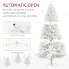 HOMCOM 6ft Tall Artificial Christmas Tree, Unlit Xmas Tree with 1000 Branch Tips, Auto Open, Steel Base, Holiday DÃ©cor for Home Office, White